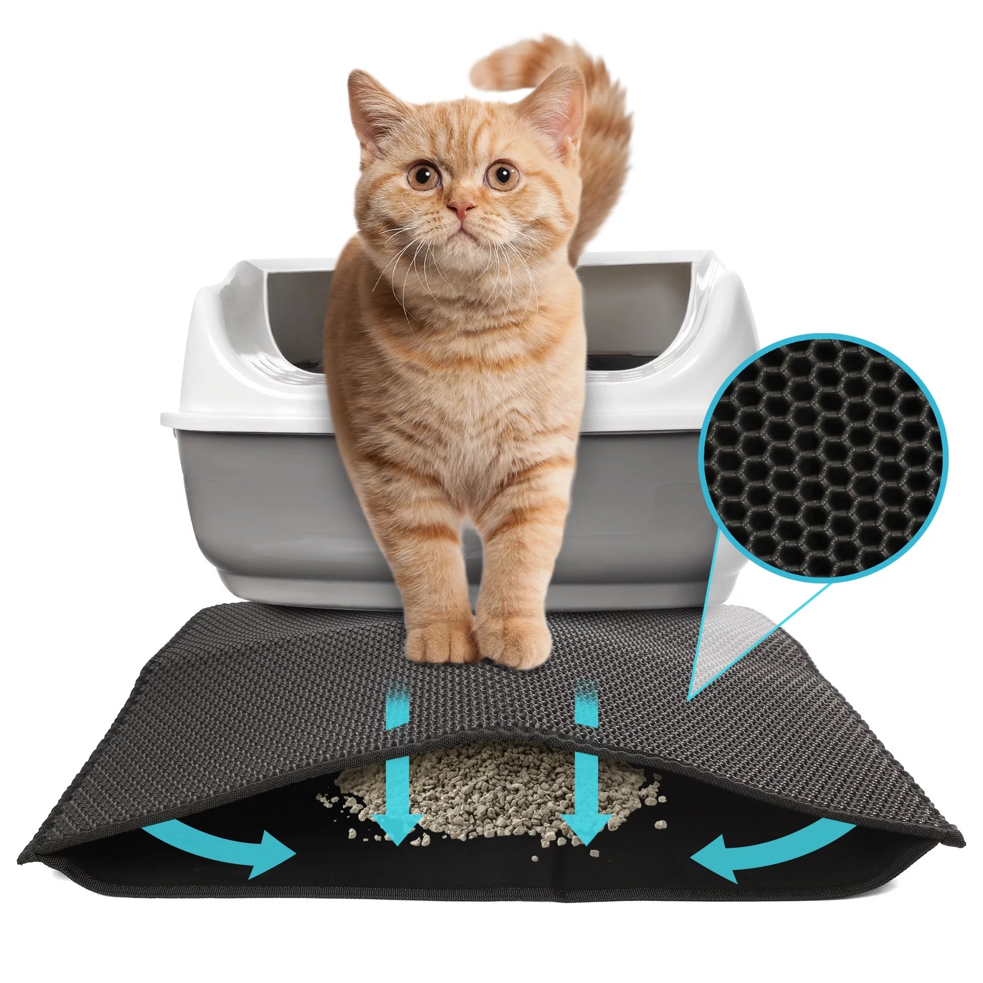 Double Layer Waterproof Cat Litter Mat - Happy2Cats