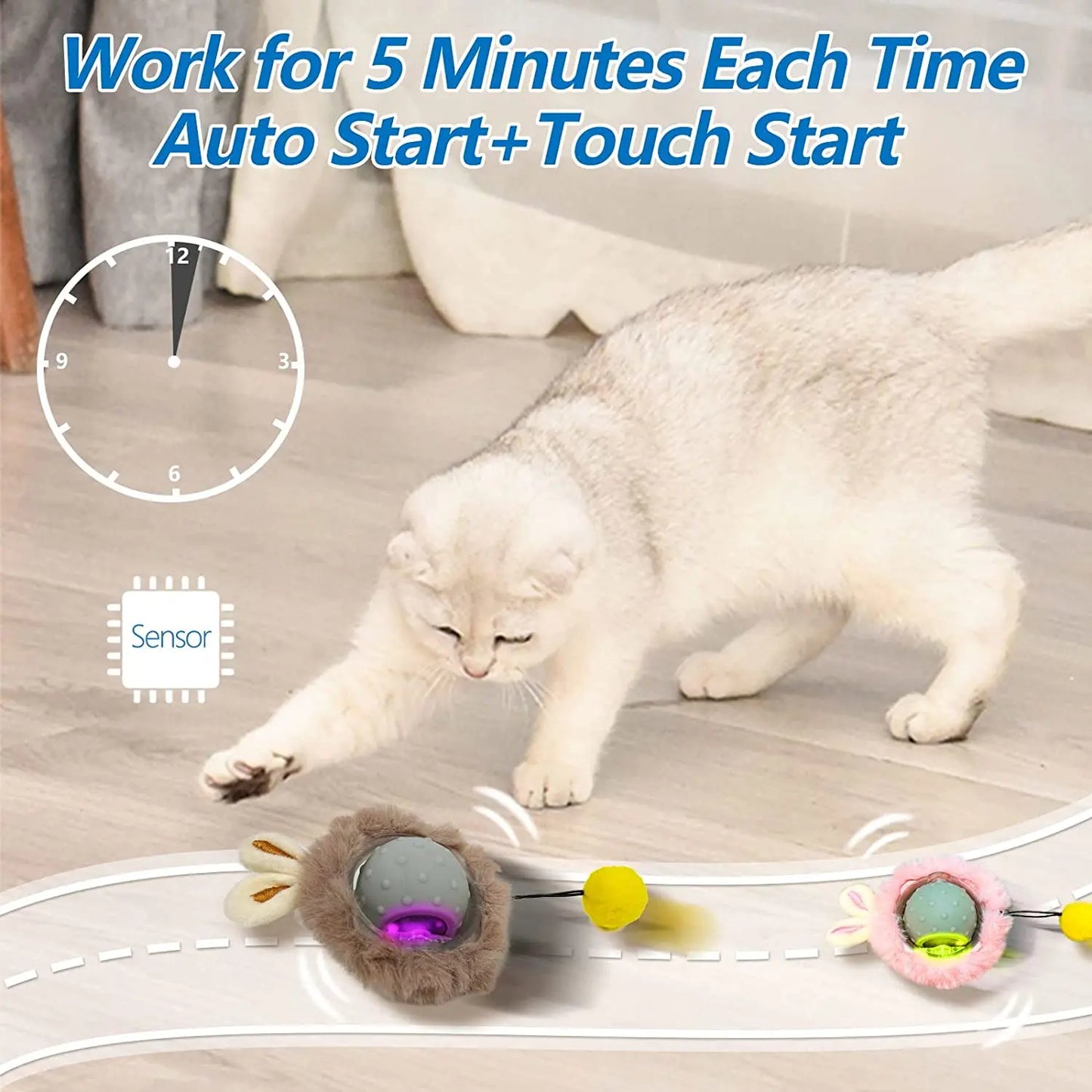 Rabbit Ear Smart Cat Toy Ball