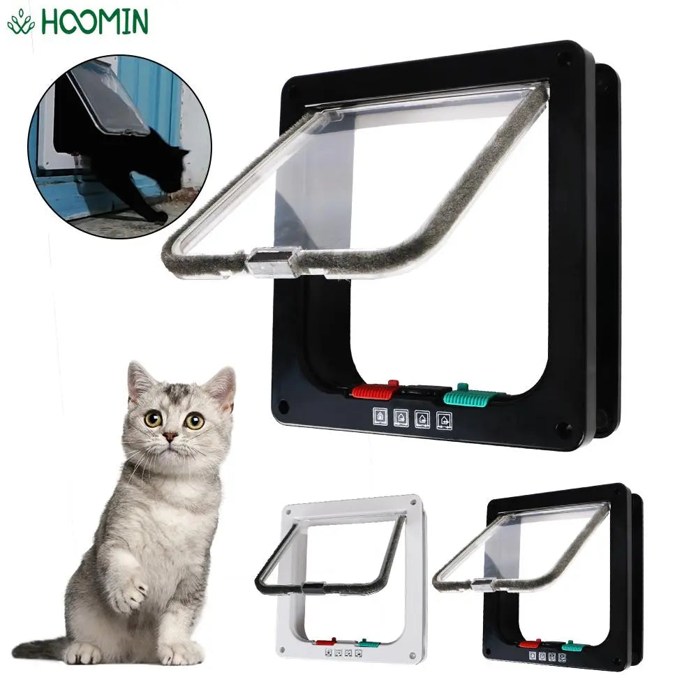 4-Way Lock Dog Cat Flap Door - Happy2Cats