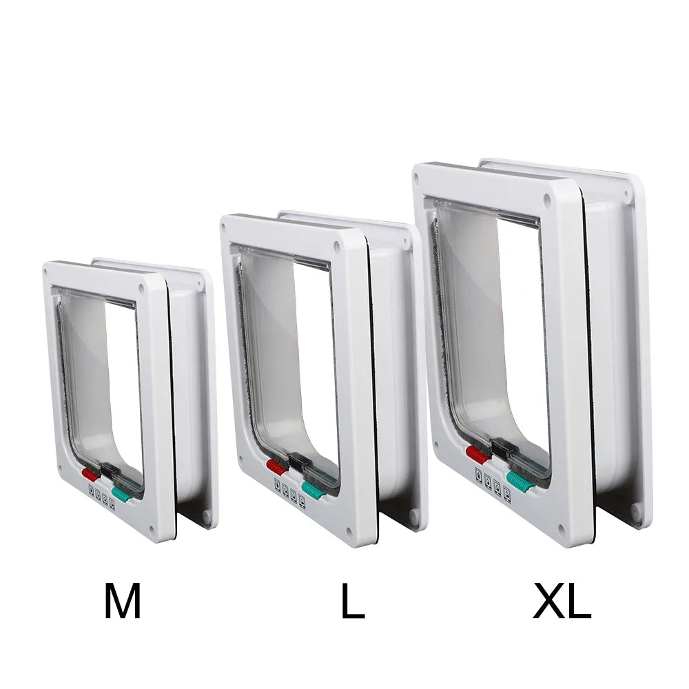 4-Way Lock Dog Cat Flap Door - Happy2Cats