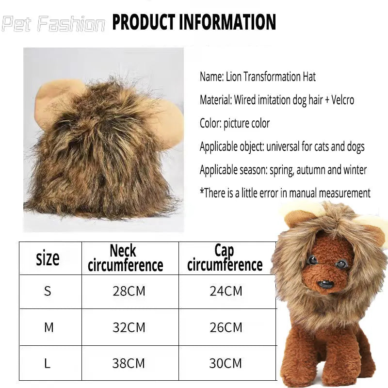 Cute Lion Mane Cat Wig Hat