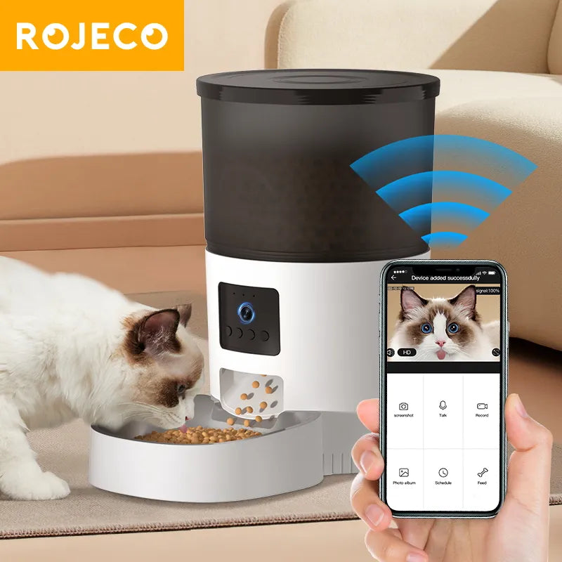 Smart Pet Feeder with Camera and Voice Recorder - Happy2Cats