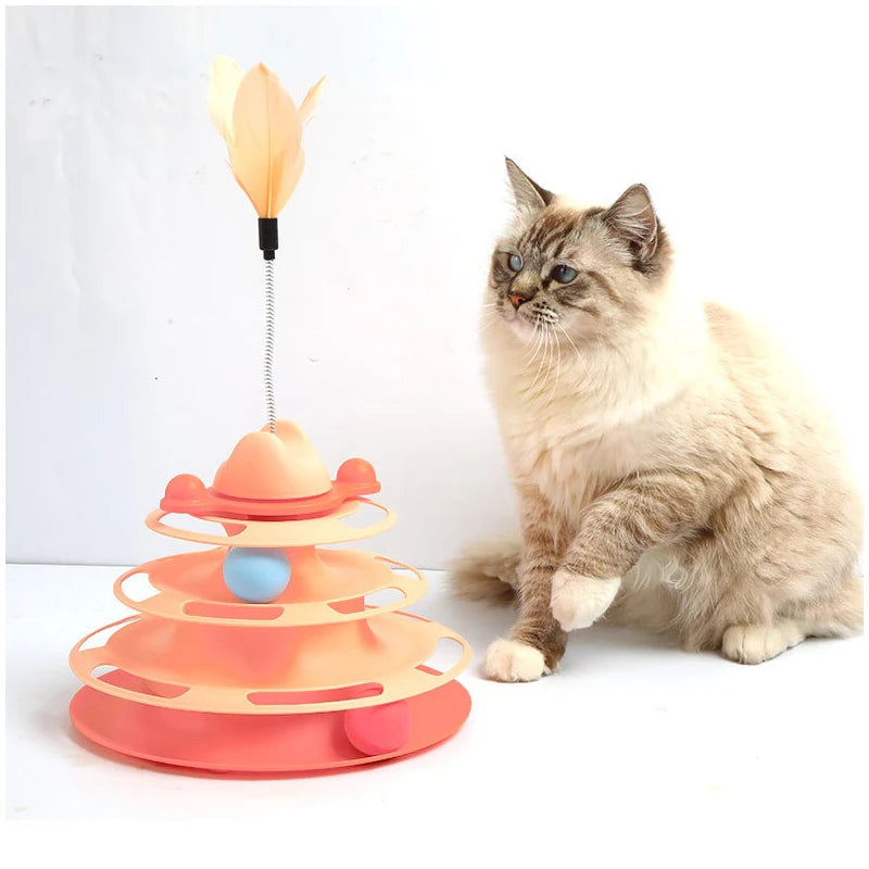 Rotating 4-Layer Cat Toy - Happy2Cats