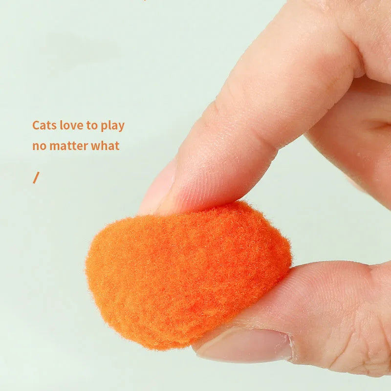 Interactive Cat Toys Mini Pompoms Stretch Plush Ball