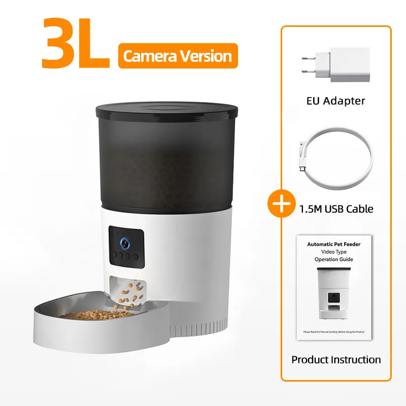 Smart Pet Feeder with Camera and Voice Recorder - Happy2Cats