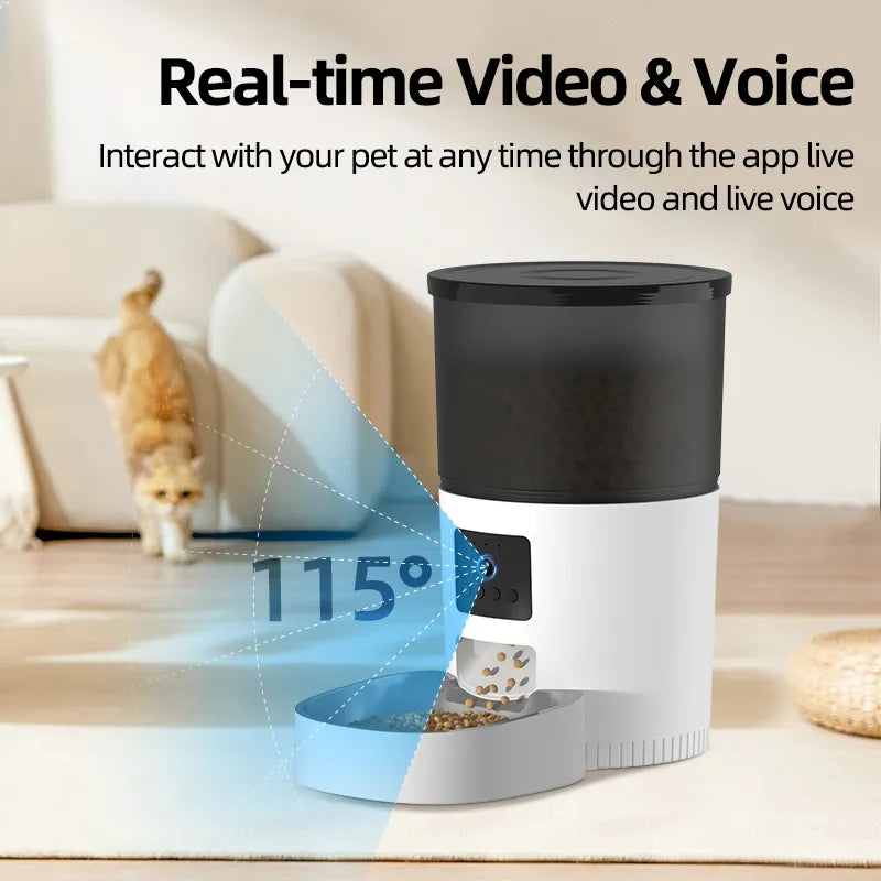 Smart Pet Feeder with Camera and Voice Recorder - Happy2Cats