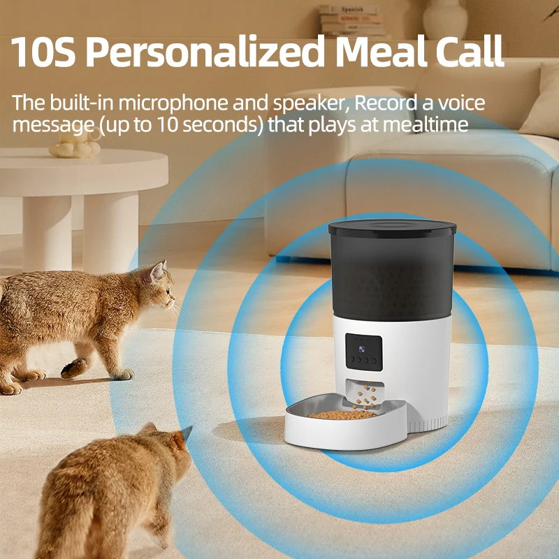 Smart Pet Feeder with Camera and Voice Recorder - Happy2Cats