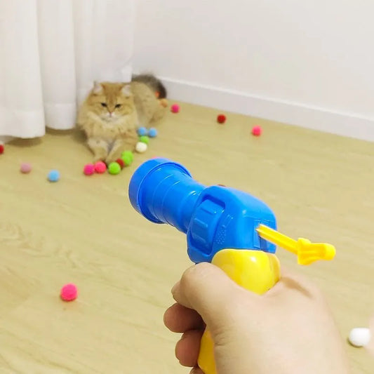 Interactive Cat Toys Mini Pompoms Stretch Plush Ball