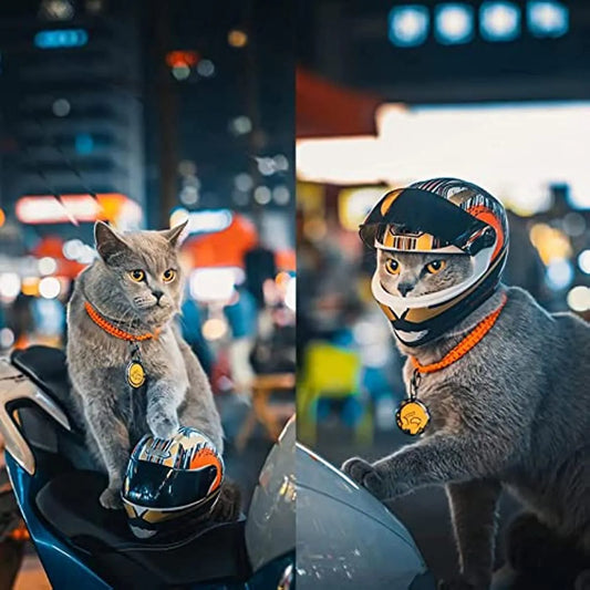 Pet Motorcycle Full Face Helmet - Happy2Cats