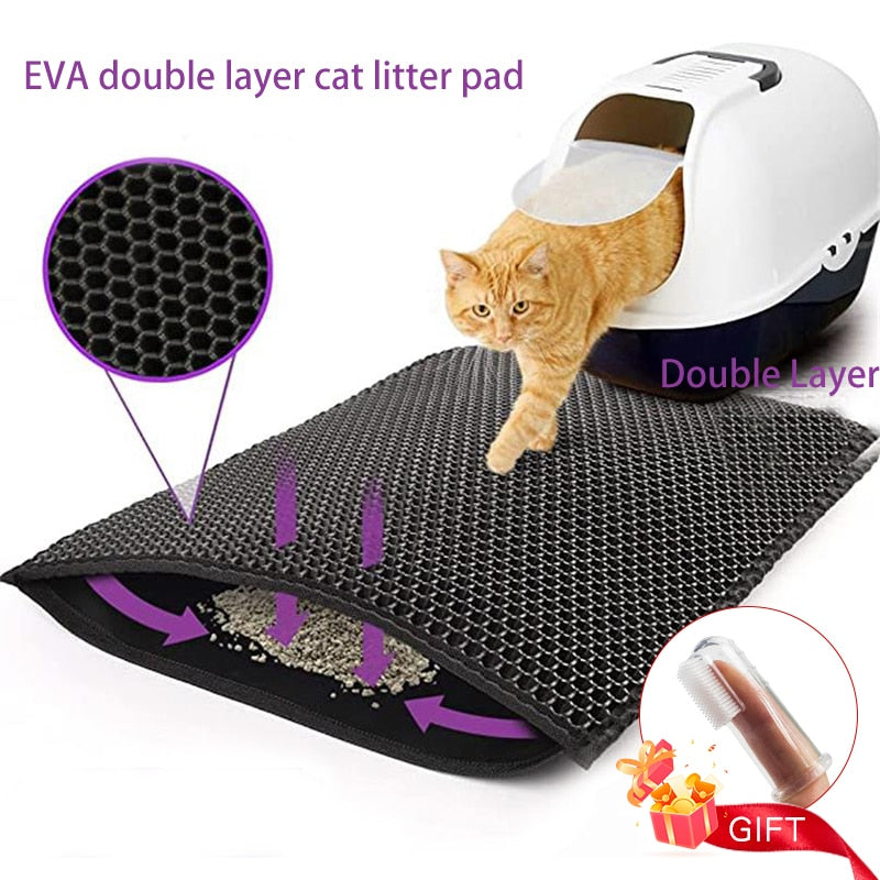 Double Layer Waterproof Cat Litter Mat - Happy2Cats