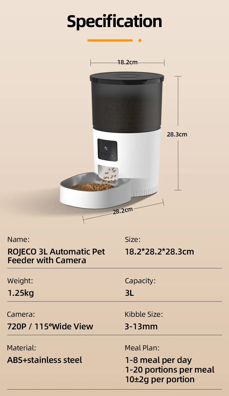 Smart Pet Feeder with Camera and Voice Recorder - Happy2Cats