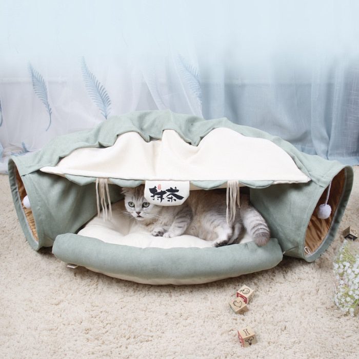 Pet Crawl Foldable Bed Tunnel Toy House - Happy2Cats