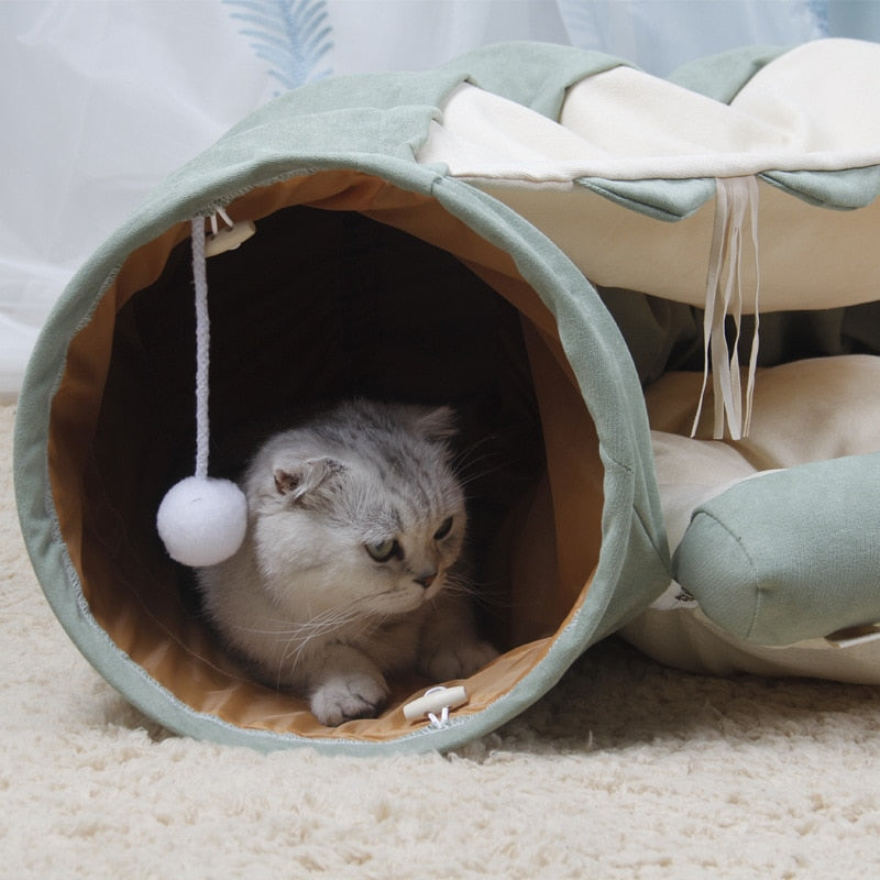 Pet Crawl Foldable Bed Tunnel Toy House - Happy2Cats