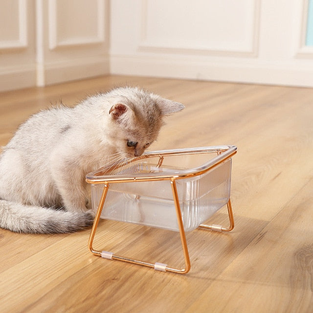 Transparent Non-slip Double Pet Bowl - Happy2Cats